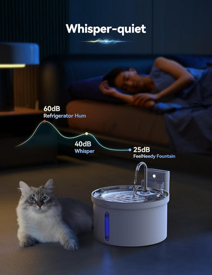 Cat Water Fountain Wireless Battery Operated, 3.5L/123Oz