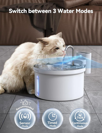 Cat Water Fountain Wireless Battery Operated, 3.5L/123Oz